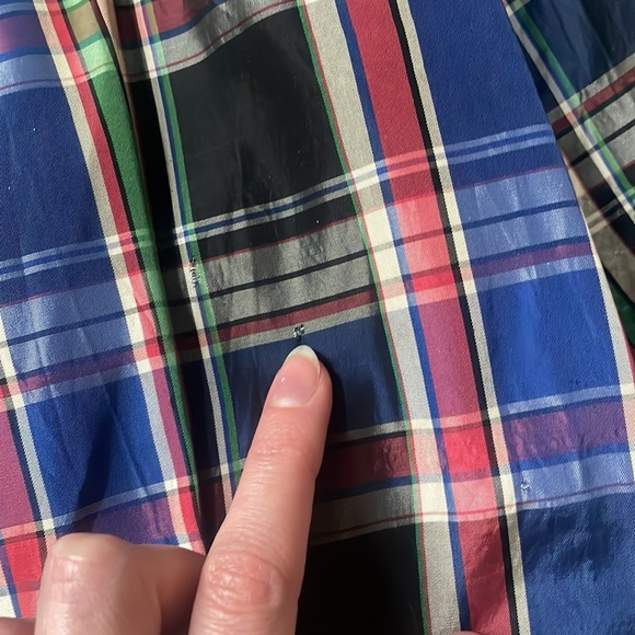 Vintage 1940’s/1950’s Black Plaid Tartan Taffetta Blouse with Ruffles & Buttons - Picture 12 of 14